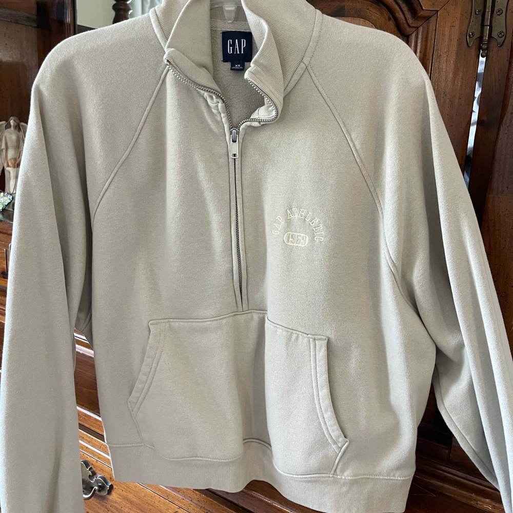 GAP Women’s Light Khaki Half-Zip Fleece Pullover